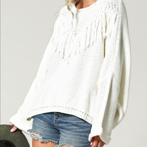 Fringe Bell Sleeve Sweater - Picture 3 of 8
